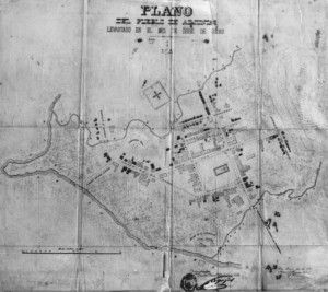 Plano del Pueblo de Adjuntas para el 1880.
